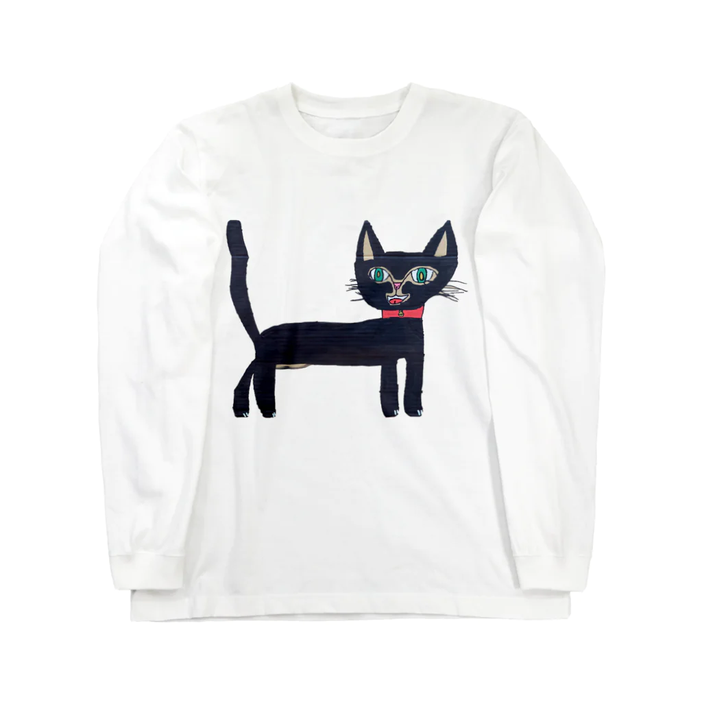 tapokoneのお店のくろねこ ロングスリーブTシャツ