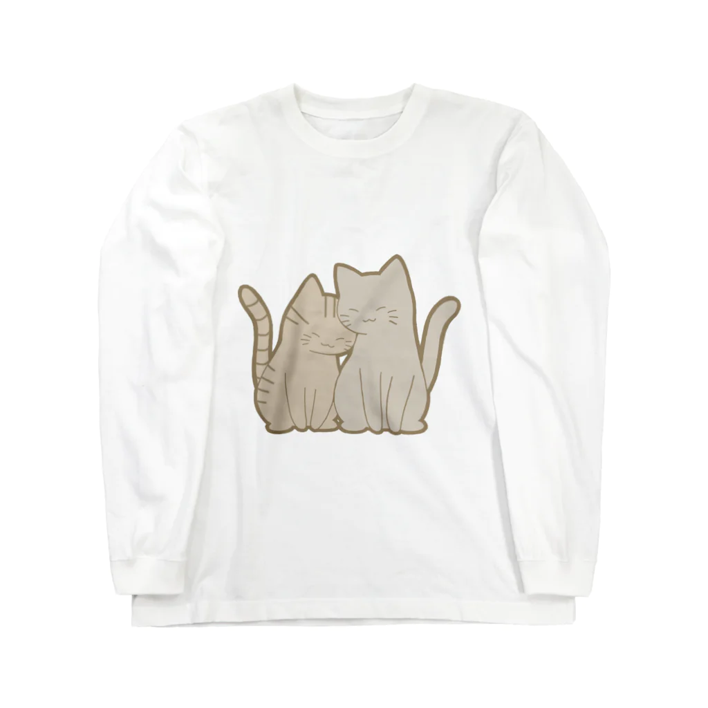 かわいいもののおみせ　いそぎんちゃくの仲良し猫　キジトラ&灰 Long Sleeve T-Shirt