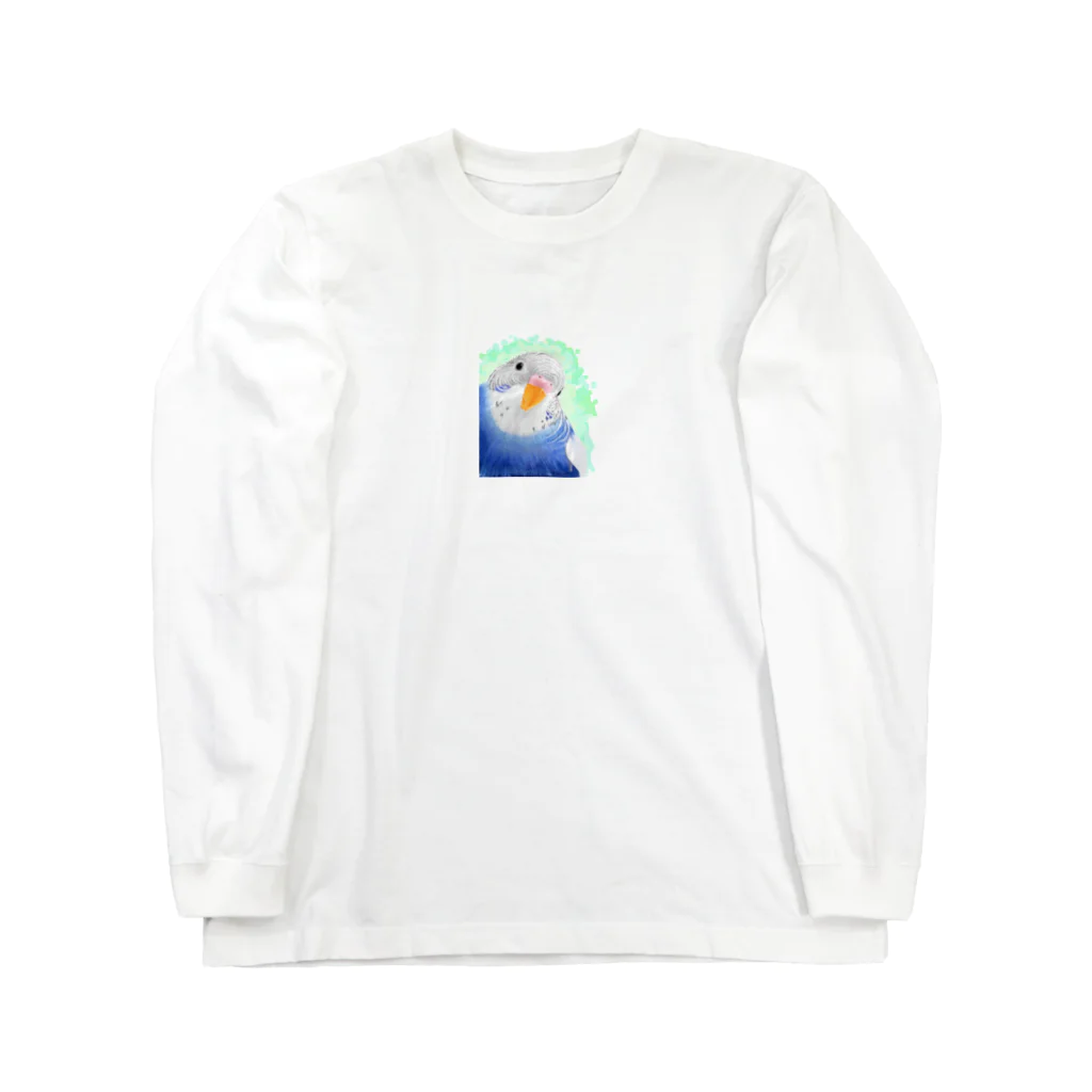 まめるりはことりのセキセイインコ　オパーリン大【まめるりはことり】 Long Sleeve T-Shirt