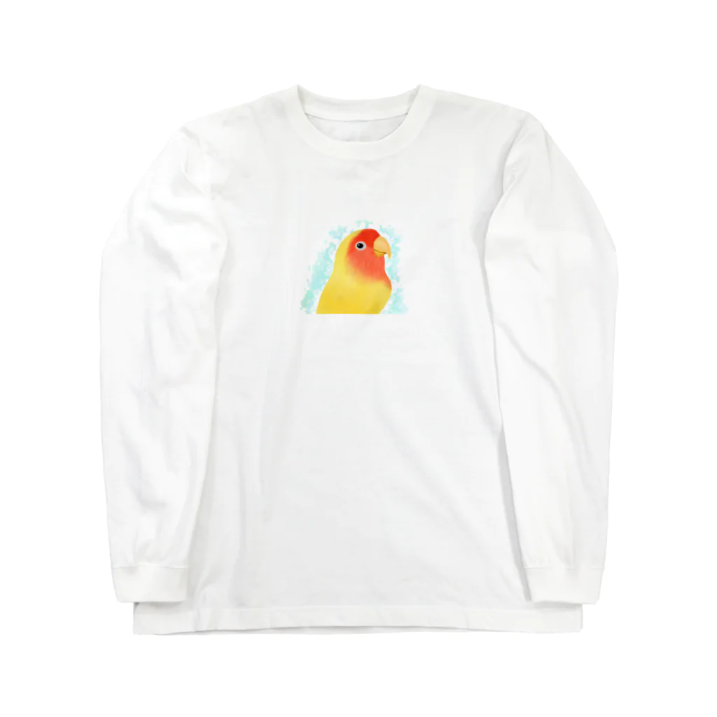 まめるりはことりのほんわかコザクラインコ　ルチノー【まめるりはことり】 Long Sleeve T-Shirt