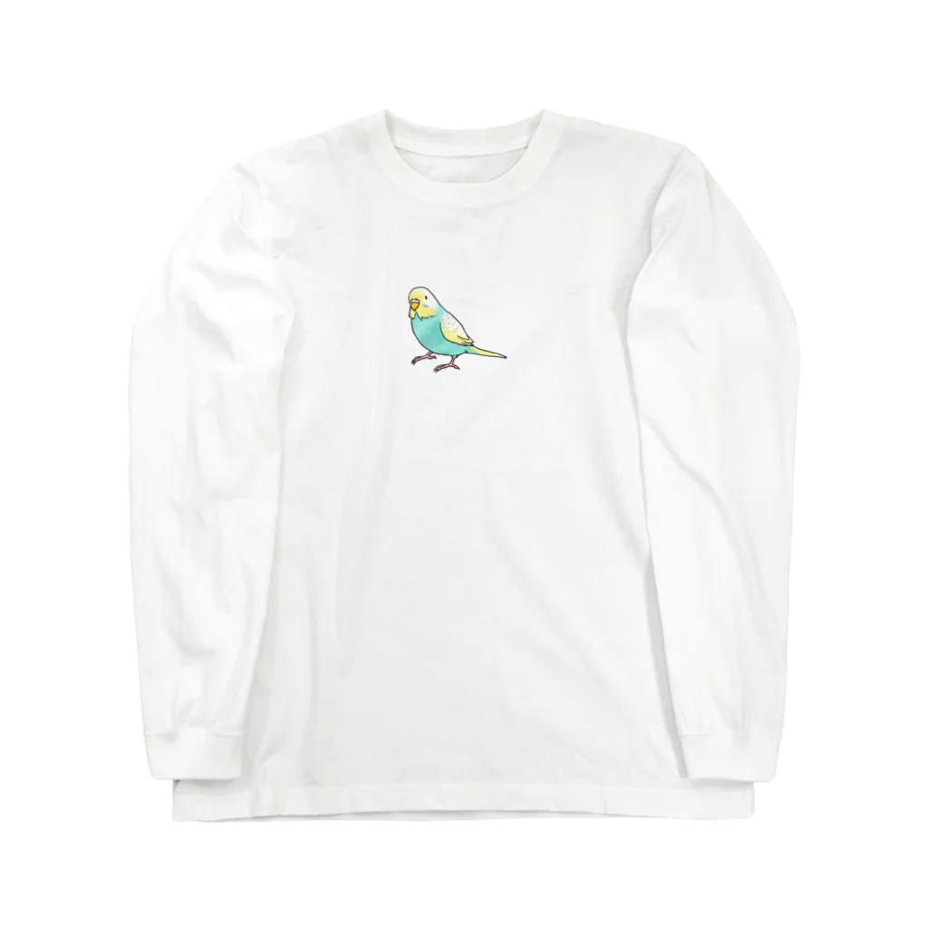 まめるりはことりのごきげんセキセイインコ【まめるりはことり】 Long Sleeve T-Shirt