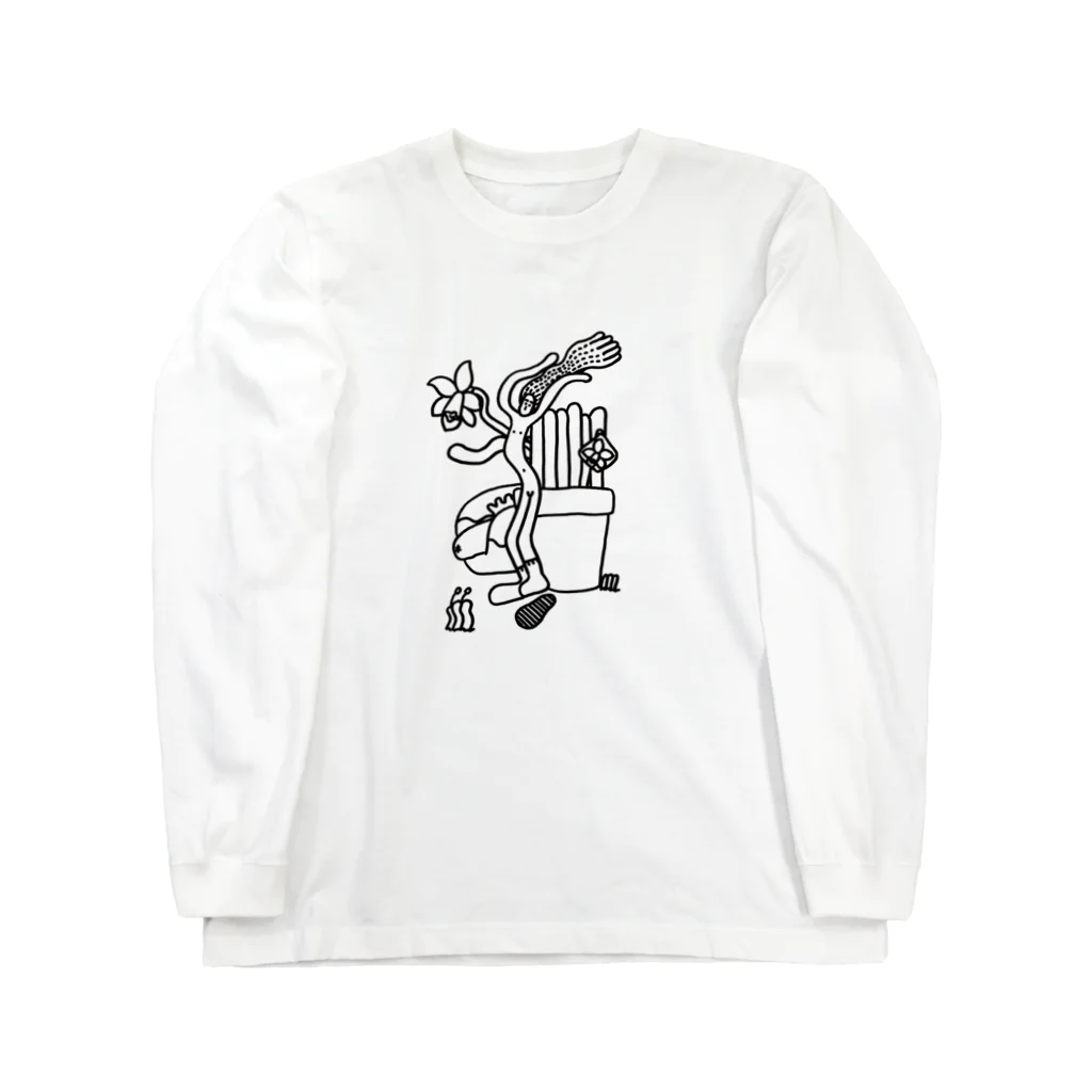 花泥棒の雨にも負けず風にも負けず裸に靴下 Long Sleeve T-Shirt