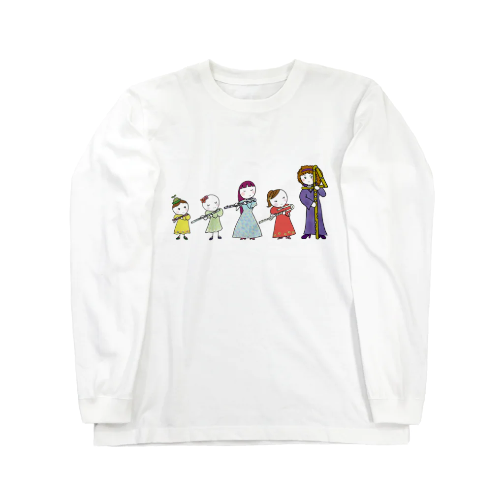 ミナミハチゴーのフルートファミリーwithアフロ女子 Long Sleeve T-Shirt