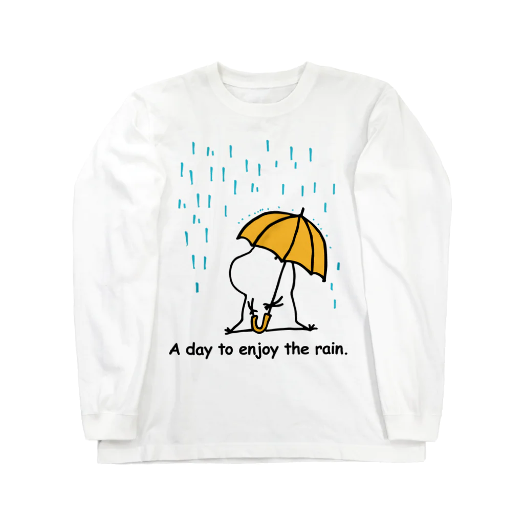 ついついのツイッターのぽつぽつ雨の日のぽか ロングスリーブTシャツ