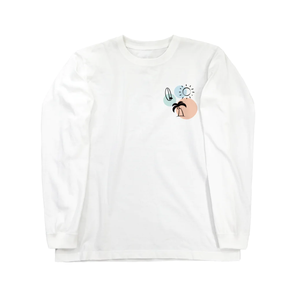 たつおと海子 公式ショップのサーフボードと夏の海 Long Sleeve T-Shirt