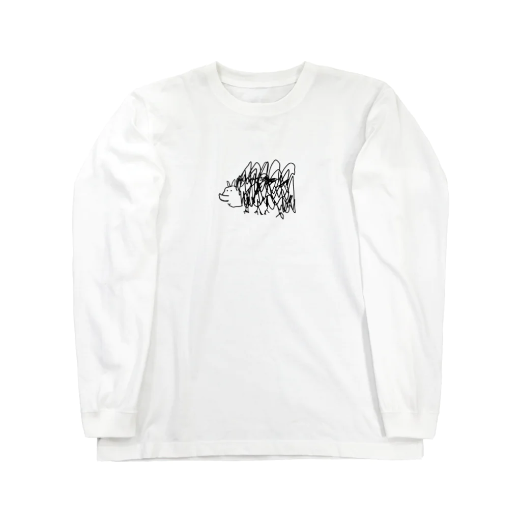 さっちゃんのショップのはりねずみ 線画 Long Sleeve T-Shirt