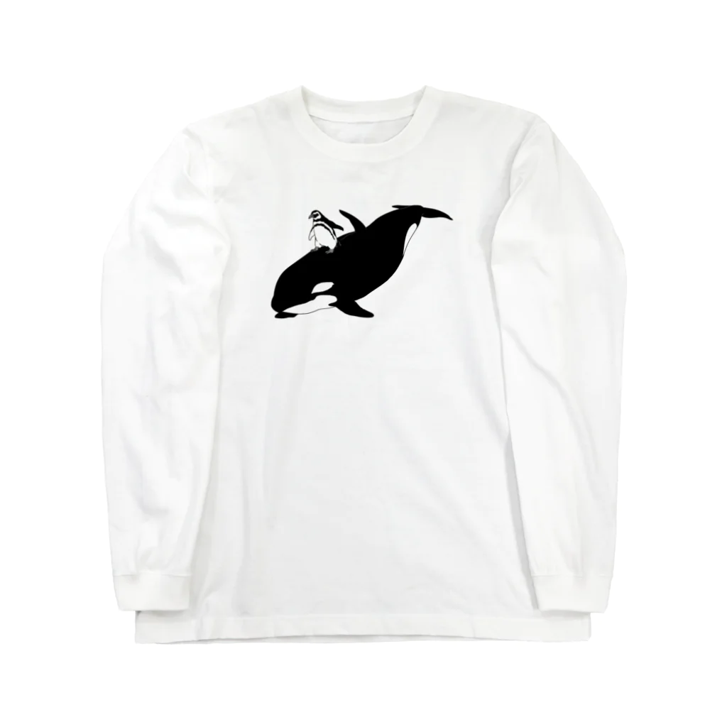 ナイロドノのシャチ乗りペンギン ロングスリーブTシャツ