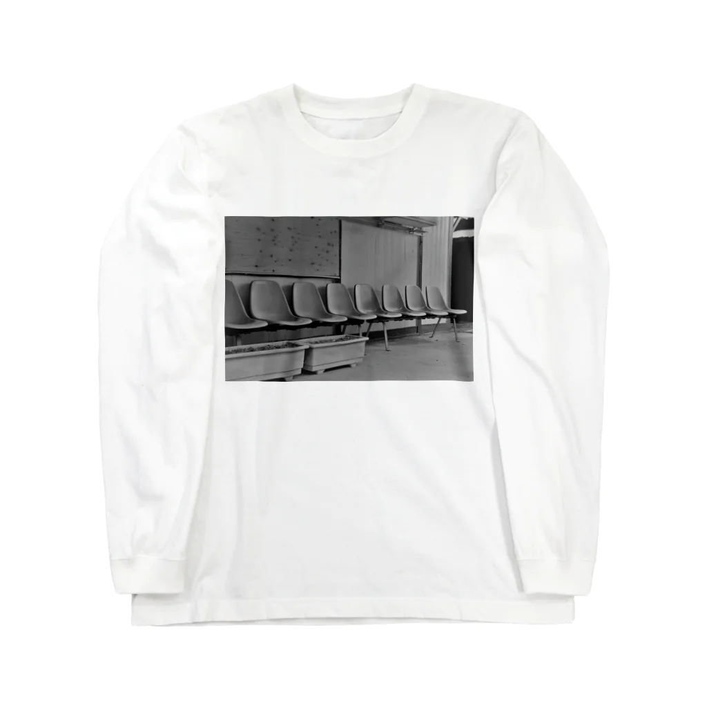coronblanの廃駅(モノクロ) Long Sleeve T-Shirt