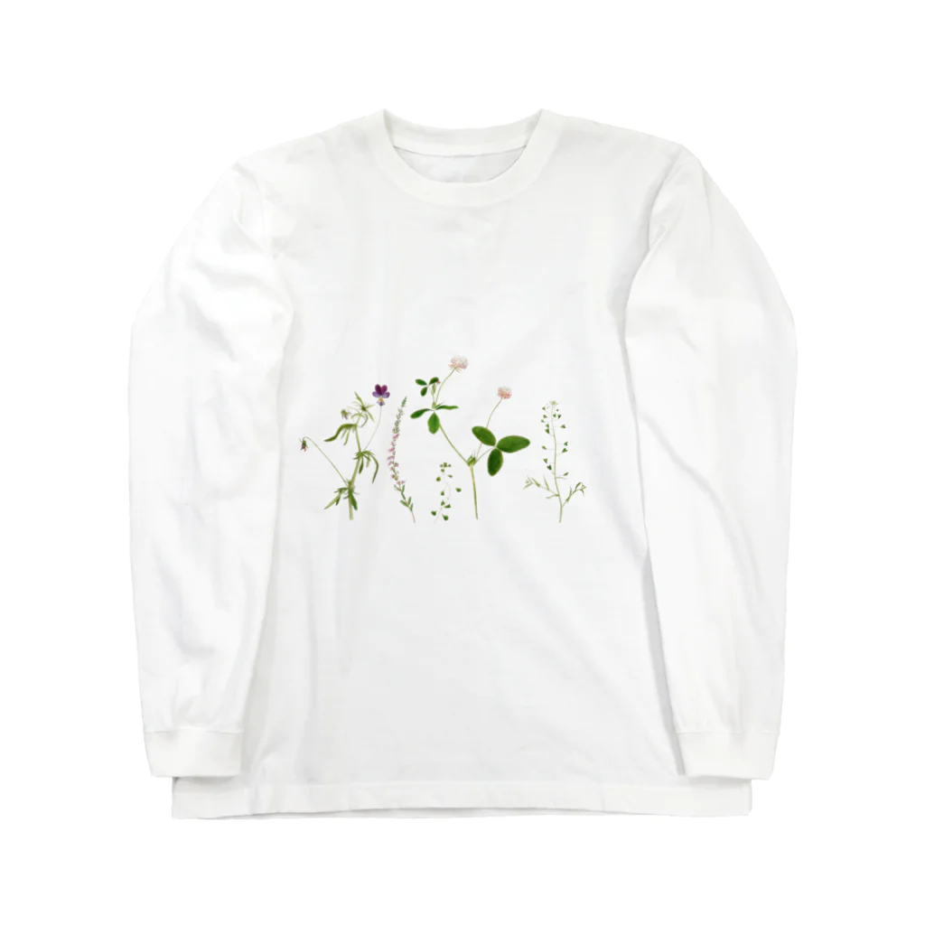 コリドラスの草花図鑑・袖柄無し ロングスリーブTシャツ