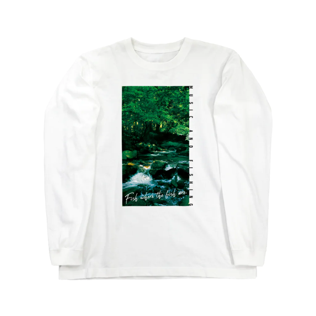 音楽と釣りのFishing Spot T shirts Trout Long Sleeve T-Shirt