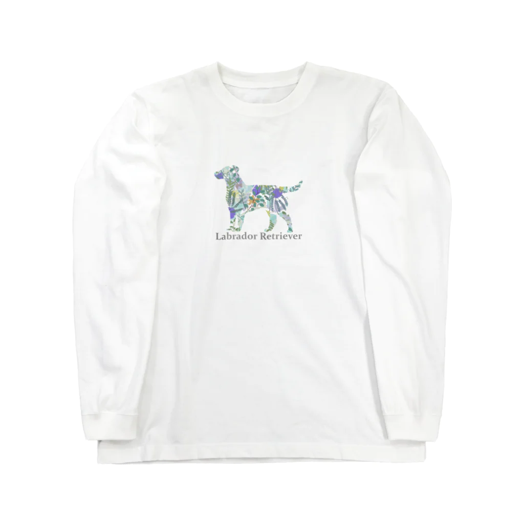 AtelierBoopの花　ボタニカル　ラブラドール Long Sleeve T-Shirt
