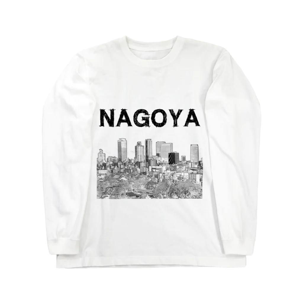 超高層ビル・都市開発研究所shopのThe City 名駅摩天楼 ロングスリーブTシャツ