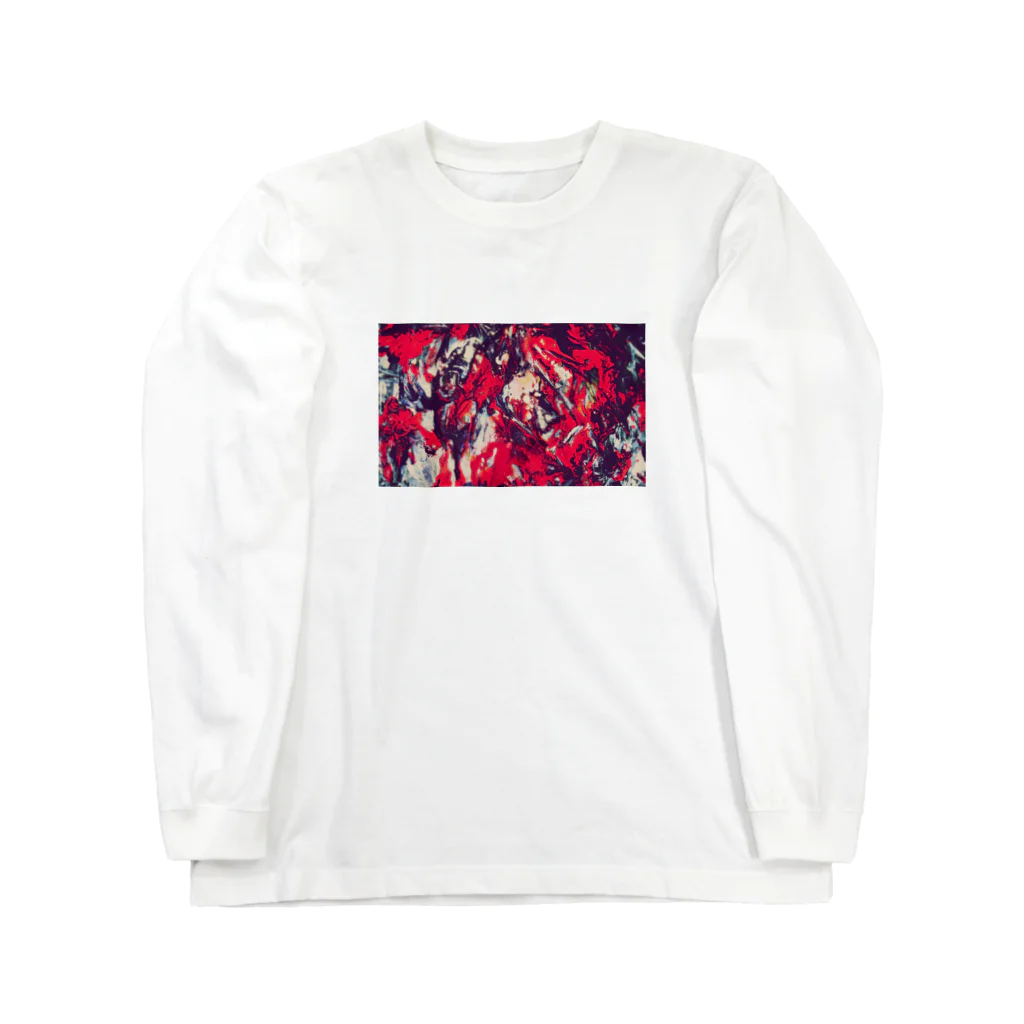 兎派のpaint_01_landscape(red) ロングスリーブTシャツ