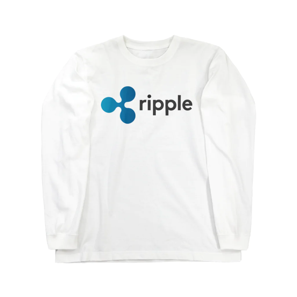 金融投資デザイン　カマラオンテ-ムラサキのリップル ripple 仮想通貨 暗号通貨 アルトコイン ロングスリーブTシャツ