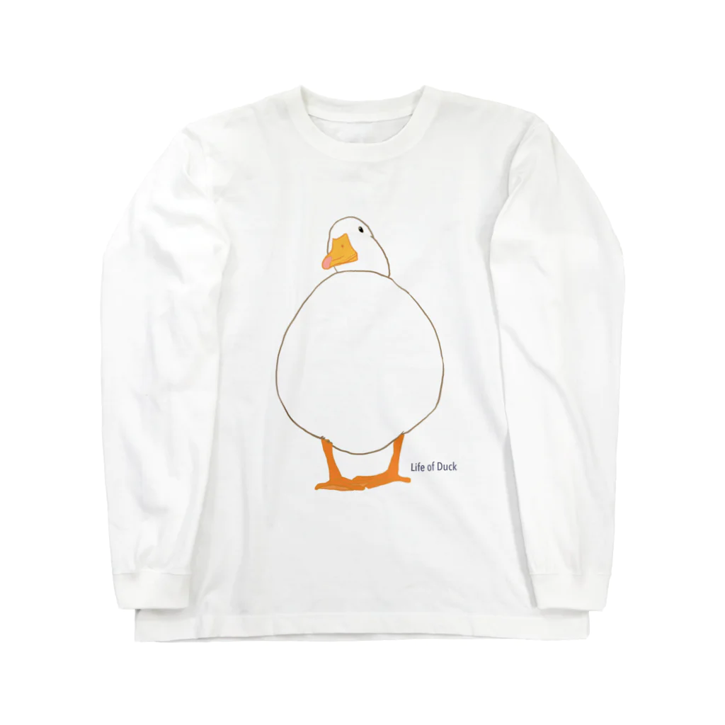 Life of Duck のまるまるアヒルさん ロングスリーブTシャツ