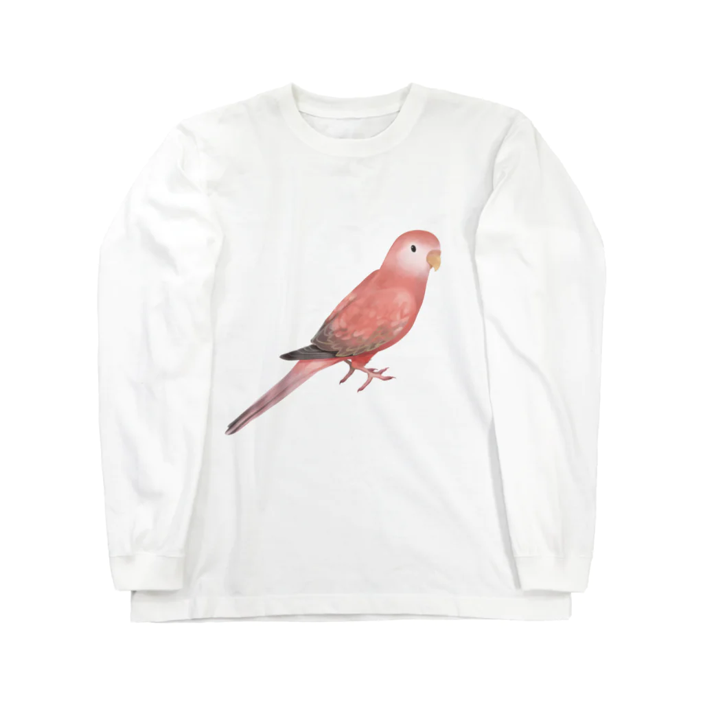 まめるりはことりのアキクサインコ　ピンク【まめるりはことり】 Long Sleeve T-Shirt