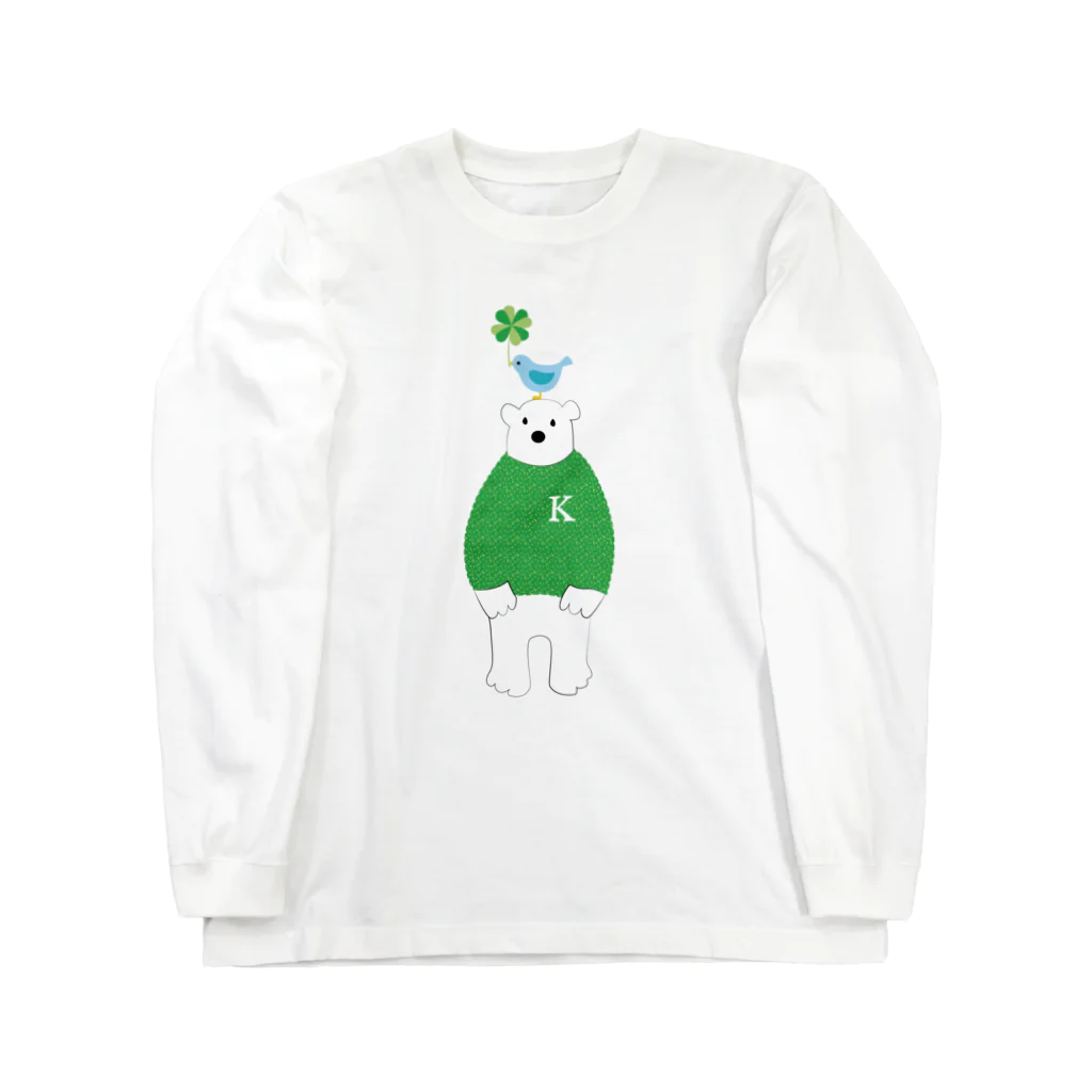 Lettle Happy Everydayの白くまくん Long Sleeve T-Shirt