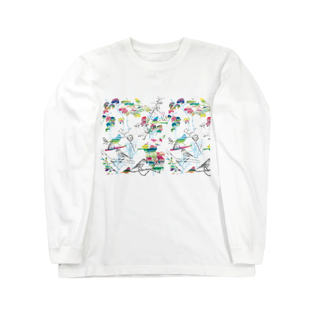 KAERUCAFE SHOPの野鳥 Long Sleeve T-Shirt