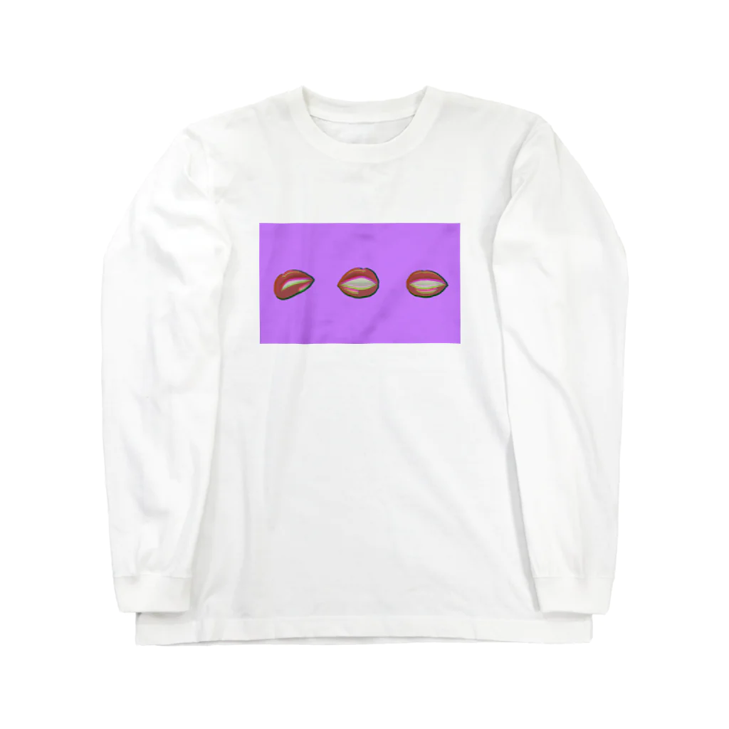 happychamchamのリップ（パープル） Long Sleeve T-Shirt