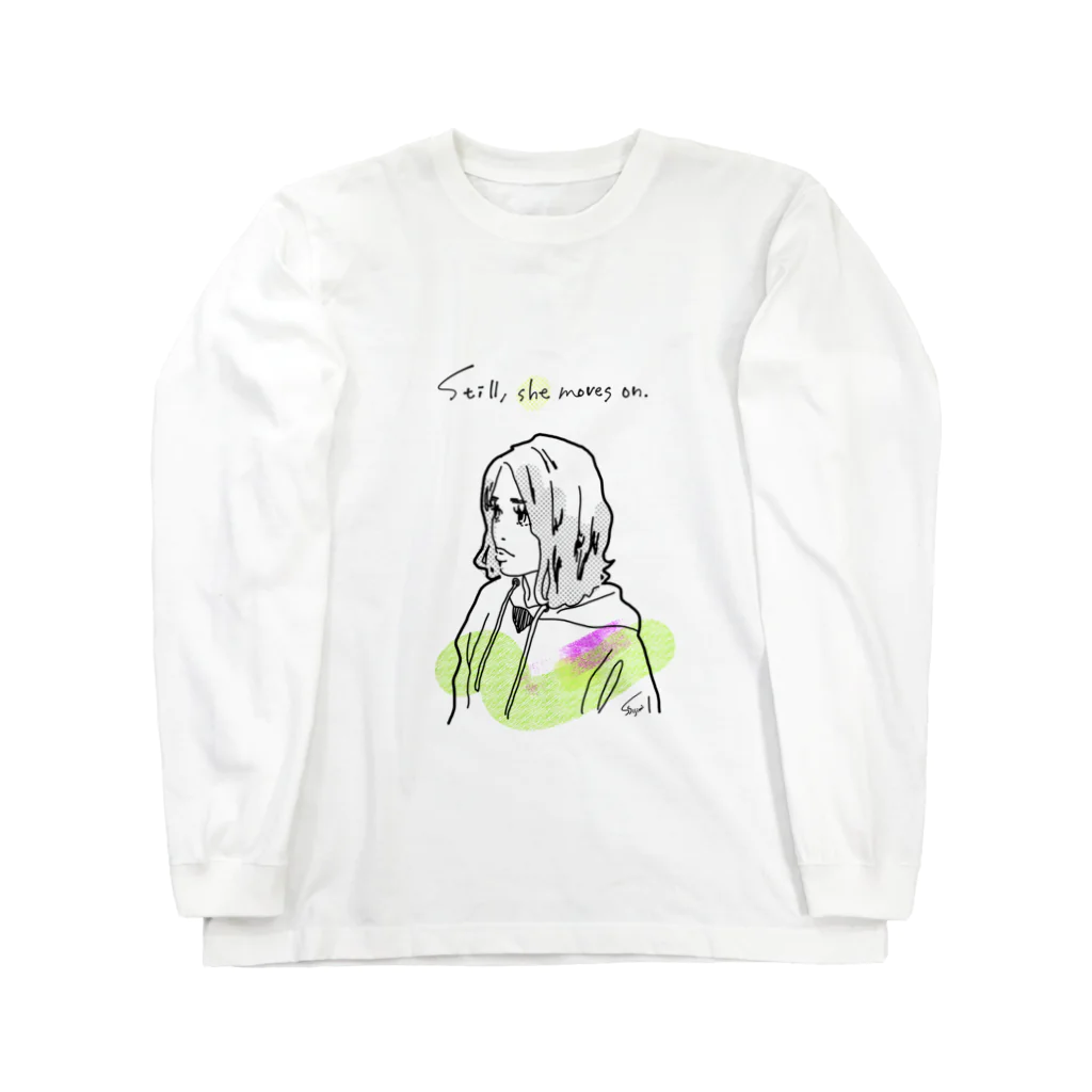 しみじみ　しじみのgirl ロングスリーブTシャツ