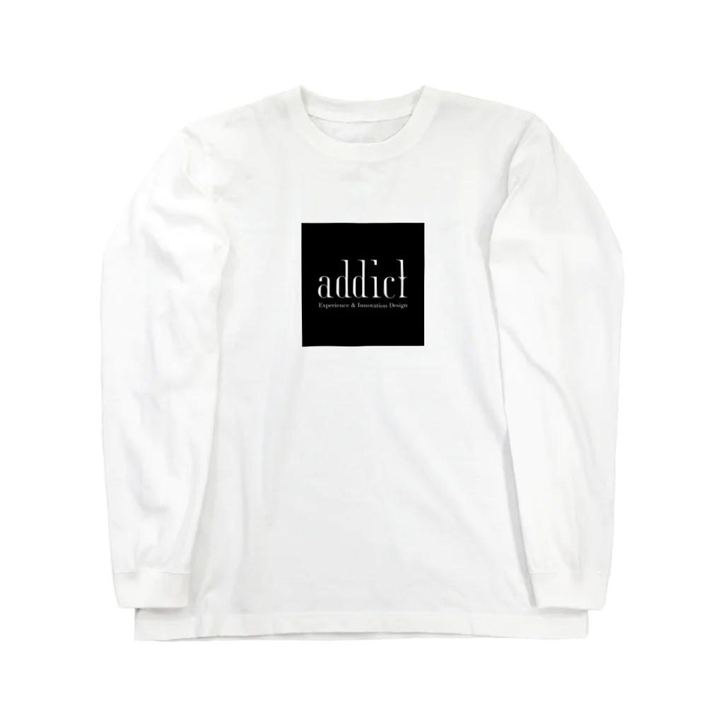 addictのaddict｜白ロゴ黒ザブトンスクエア ロングスリーブTシャツ