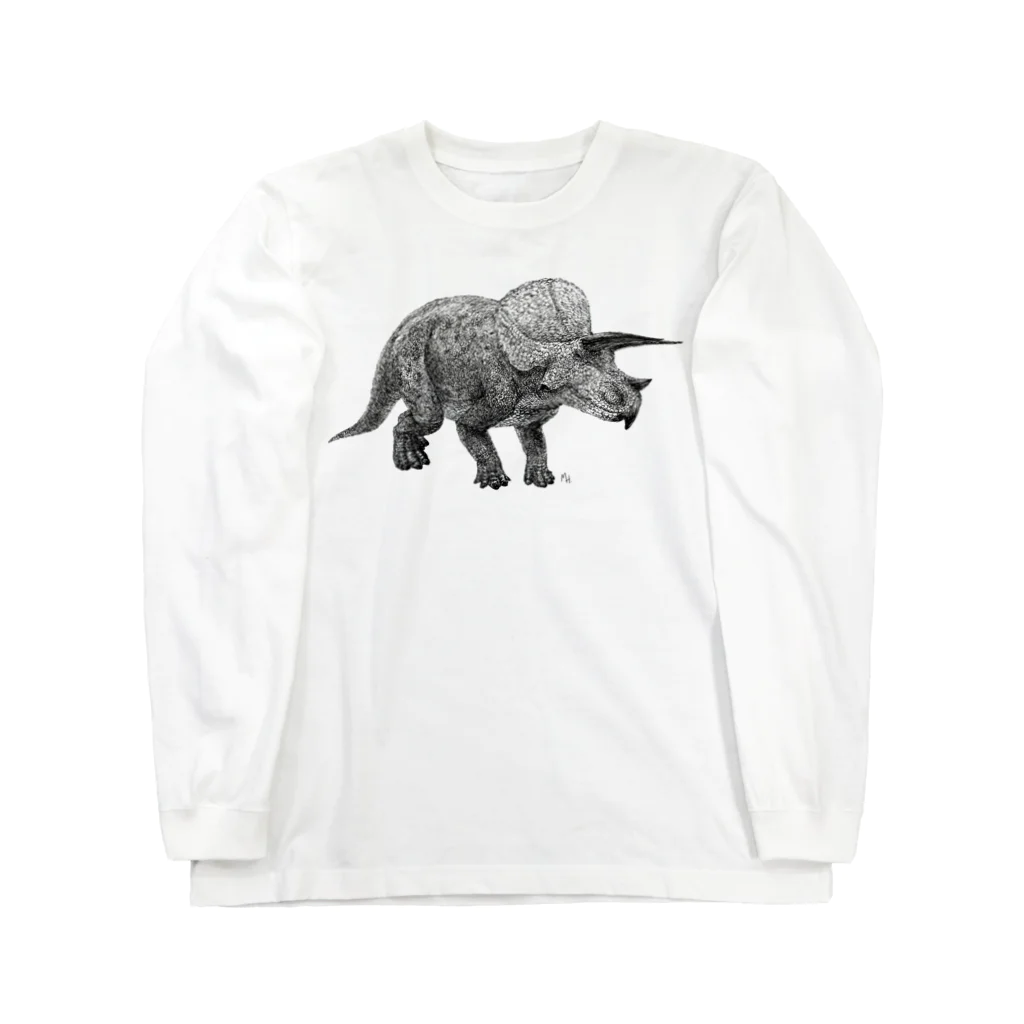 segasworksのTriceratops(drawing) ロングスリーブTシャツ