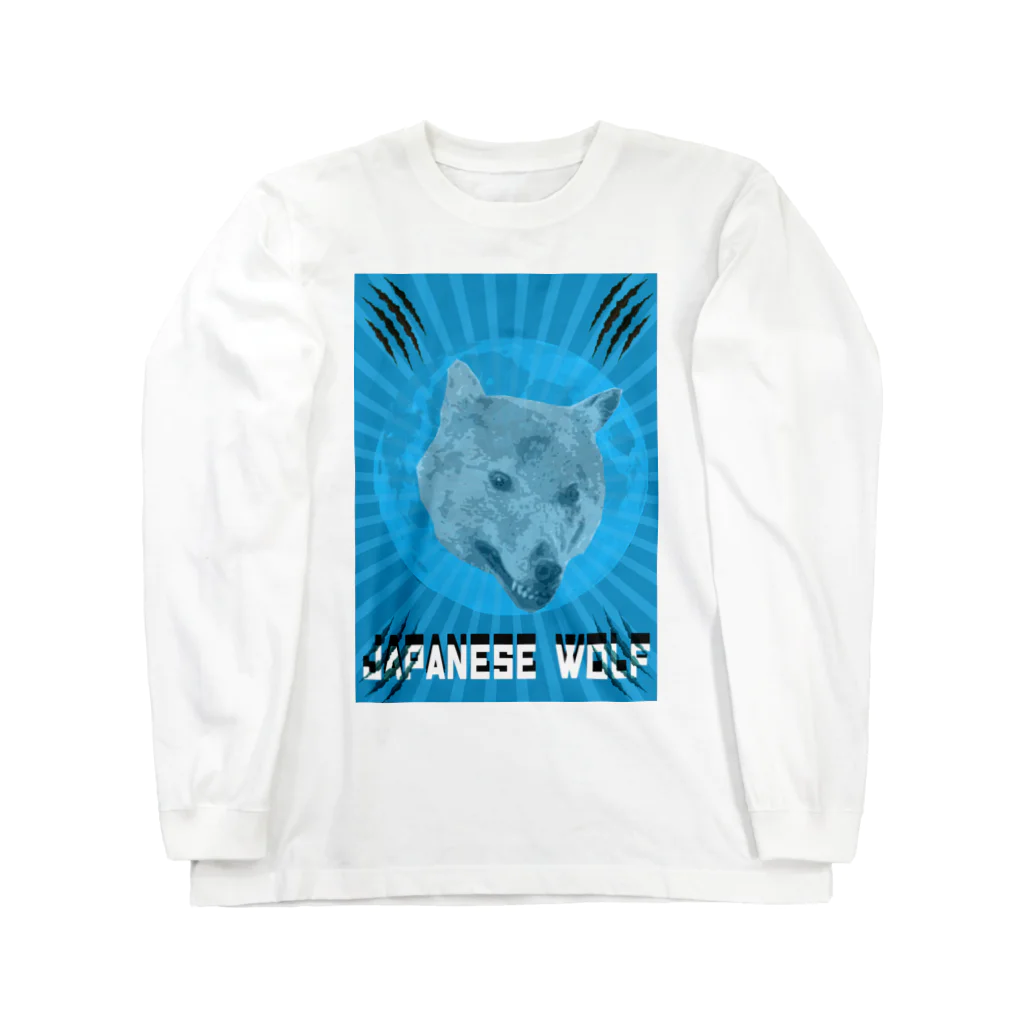 Danke Shoot Coffeeの🐺Japanese Wolf 🐺 Long Sleeve T-Shirt