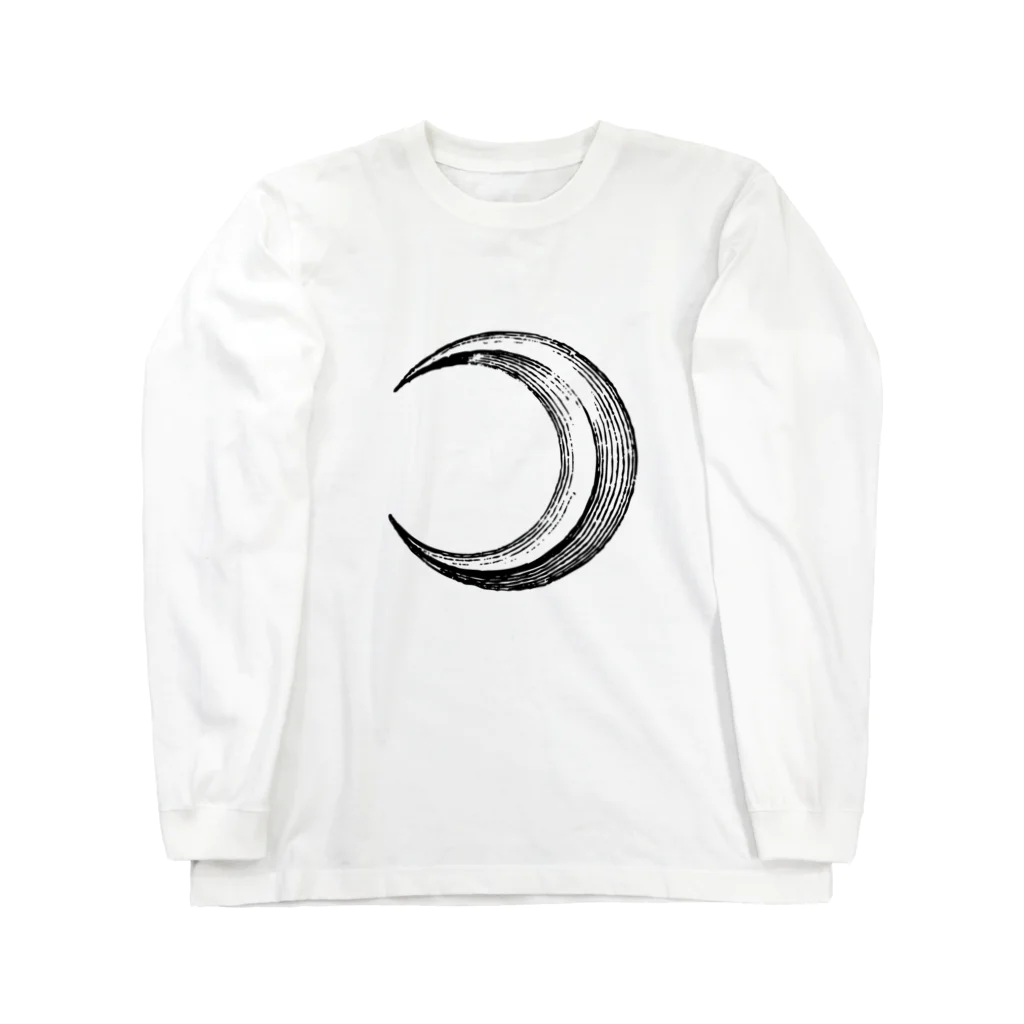 maison APHRODITEの月（Moon）_BlackPrint Long Sleeve T-Shirt