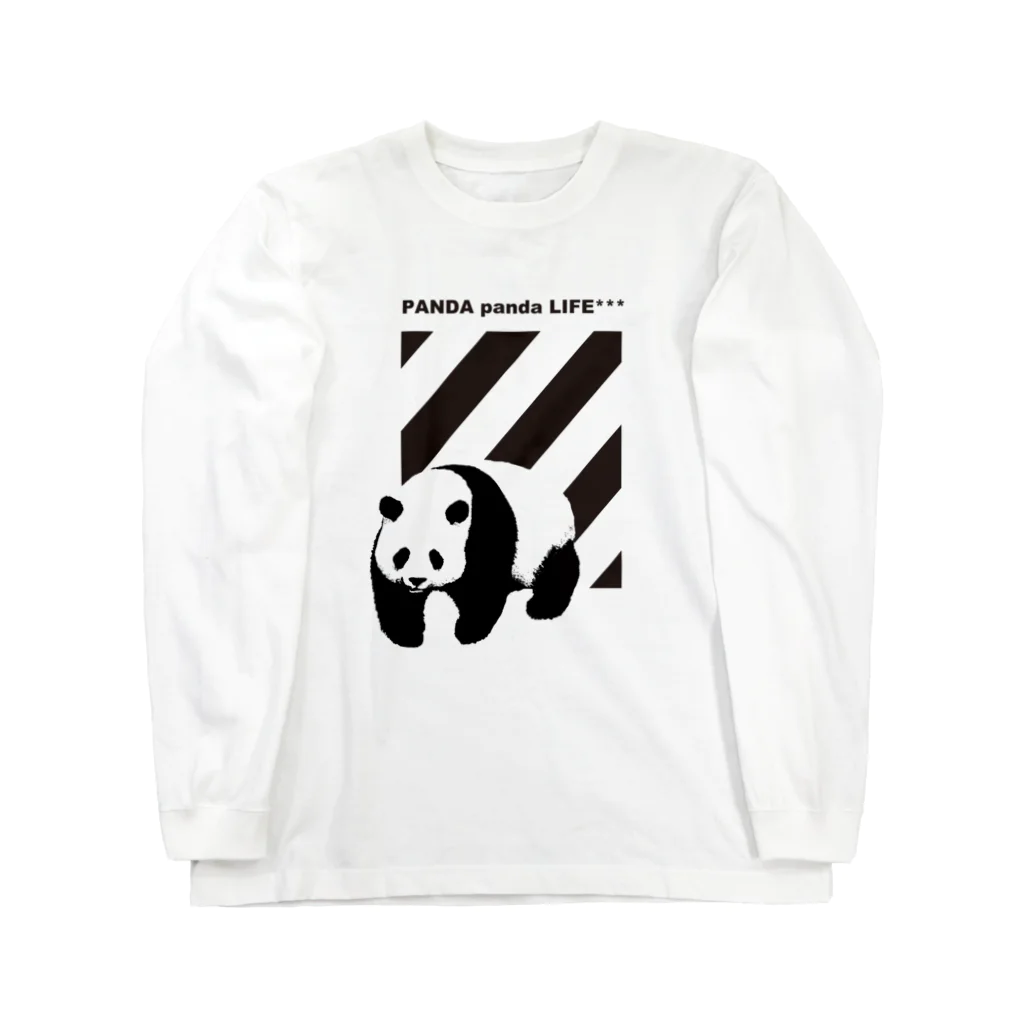 PANDA panda LIFE***の飛び出すパンダ　ストライプ ロングスリーブTシャツ