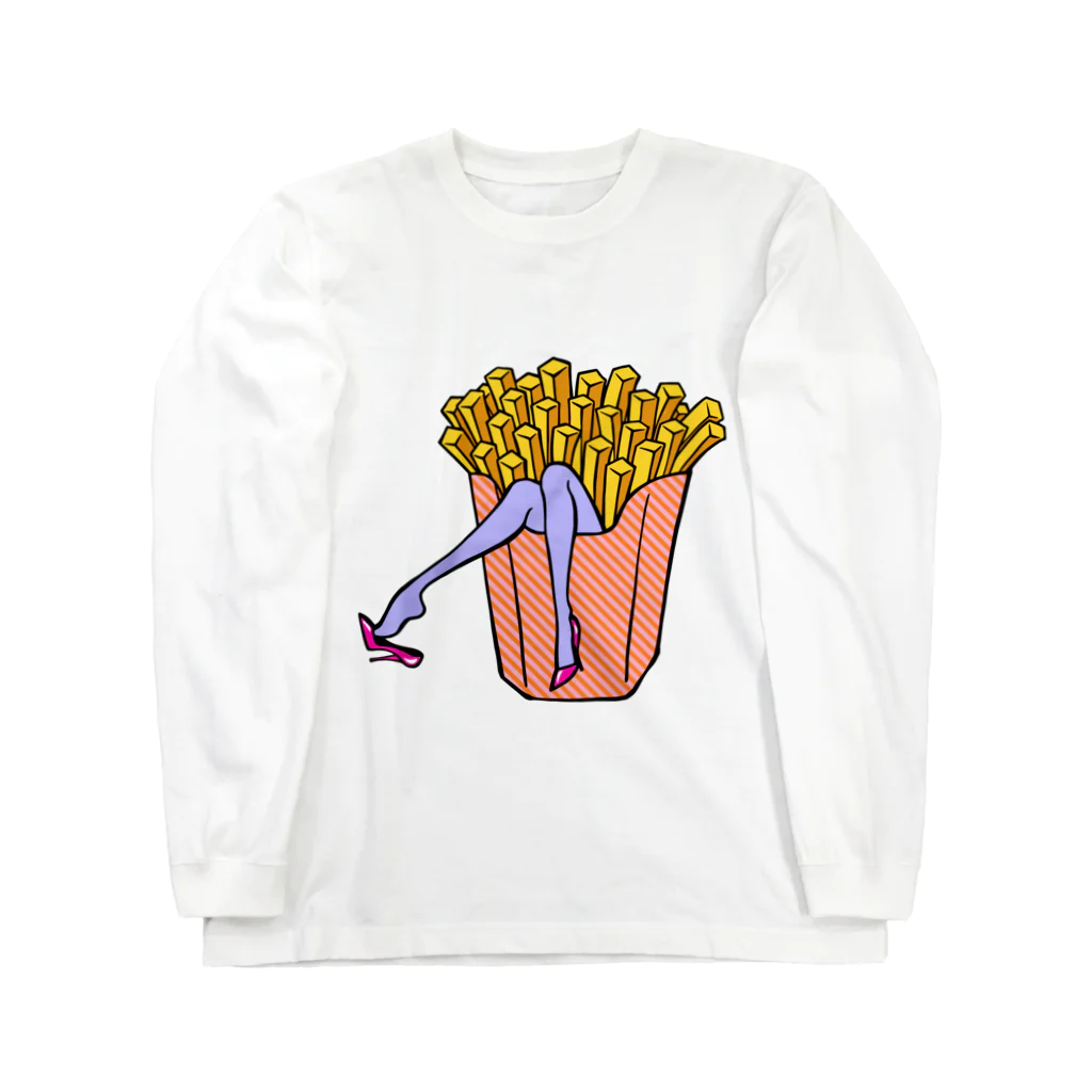 Mieko_Kawasakiの誘惑の🍟フライドポテト　 ロングスリーブTシャツ