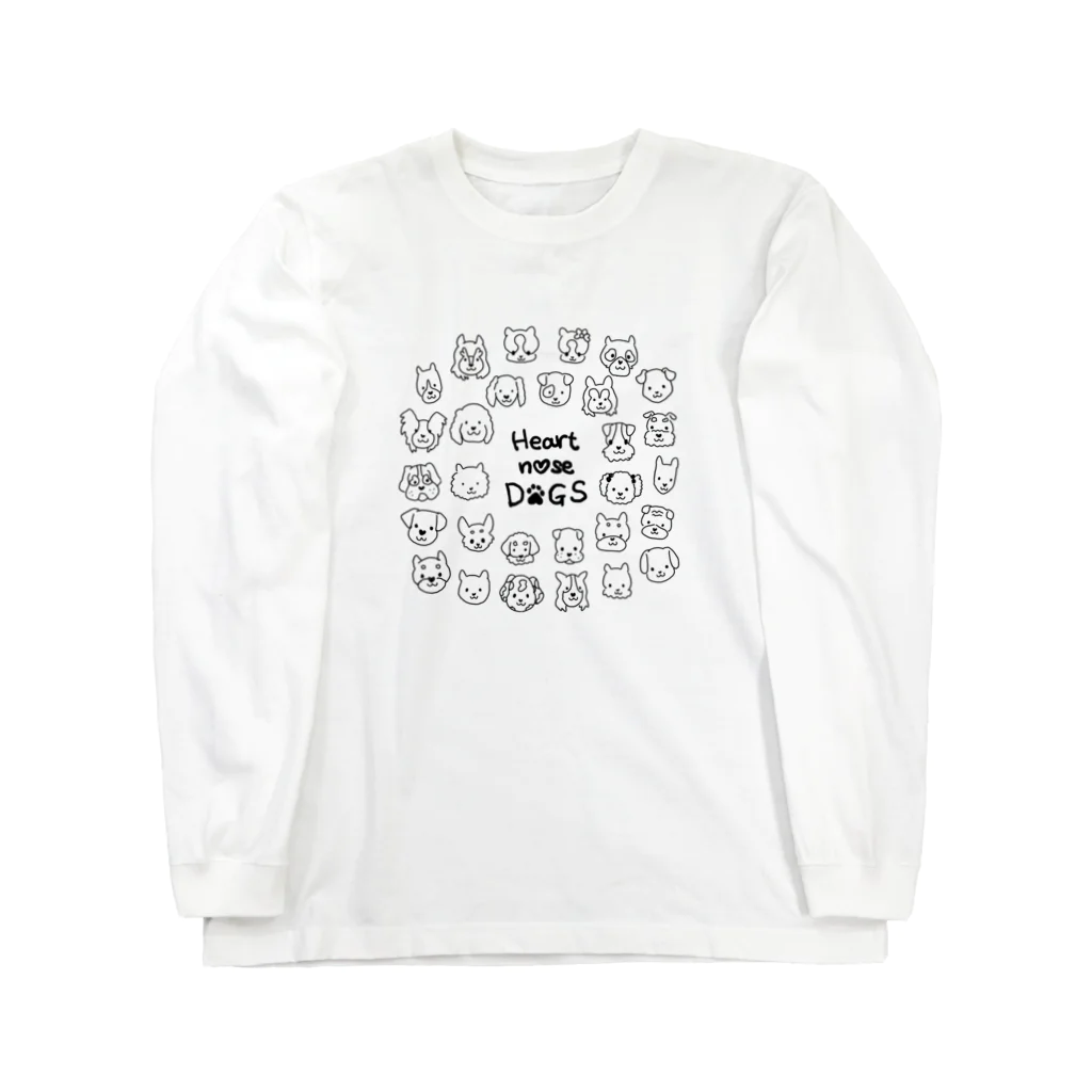 Heart nose DOGSのHeart nose DOGS（丸型） Long Sleeve T-Shirt