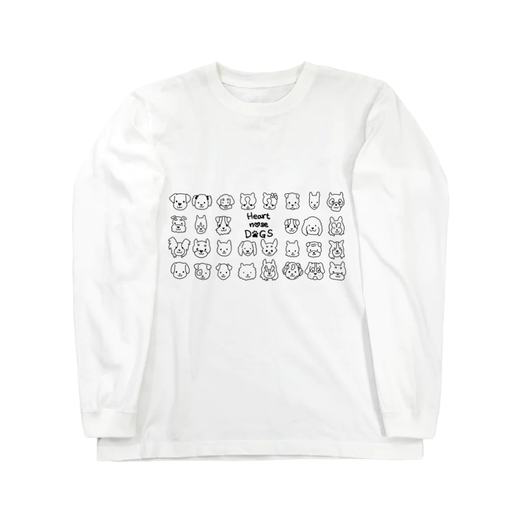 Heart nose DOGSのHeart nose DOGS（横長） Long Sleeve T-Shirt