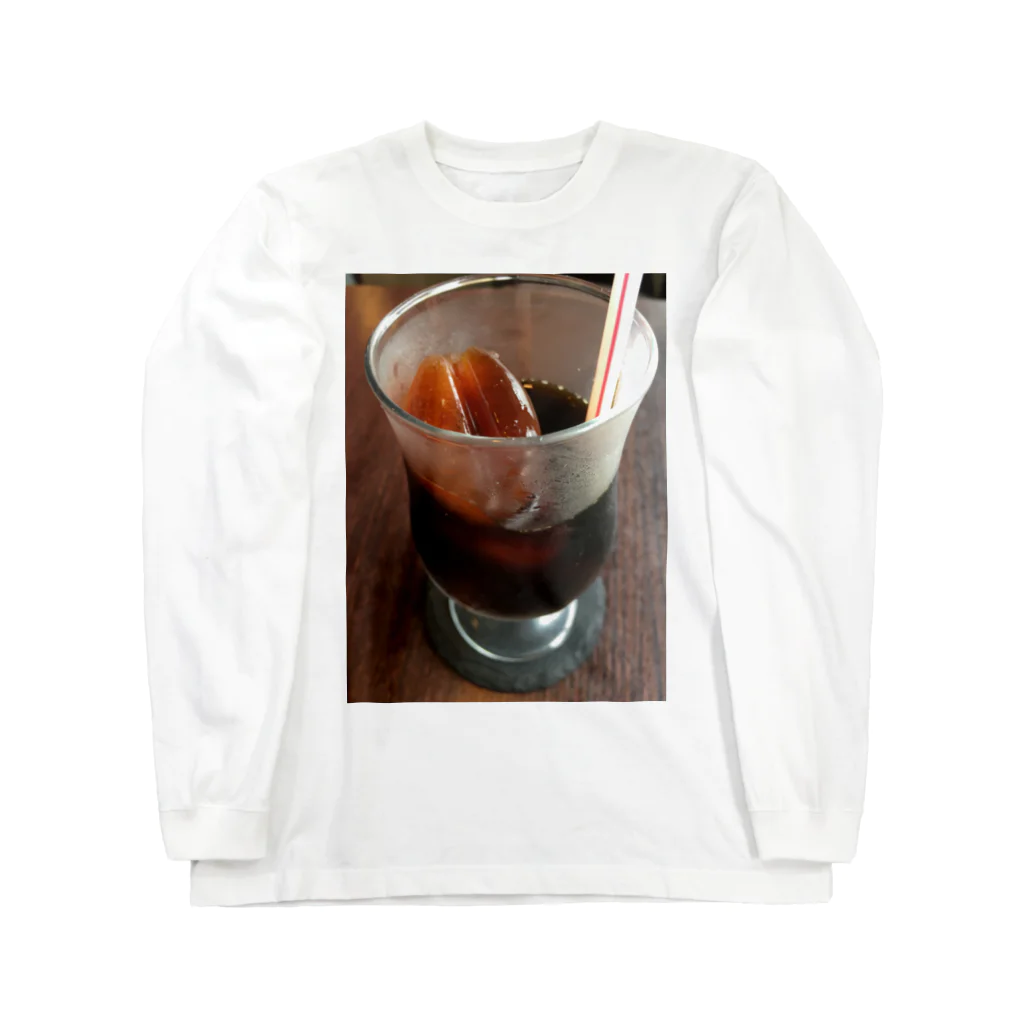 時間泥棒の珈琲豆氷のアイスコーヒー Long Sleeve T-Shirt