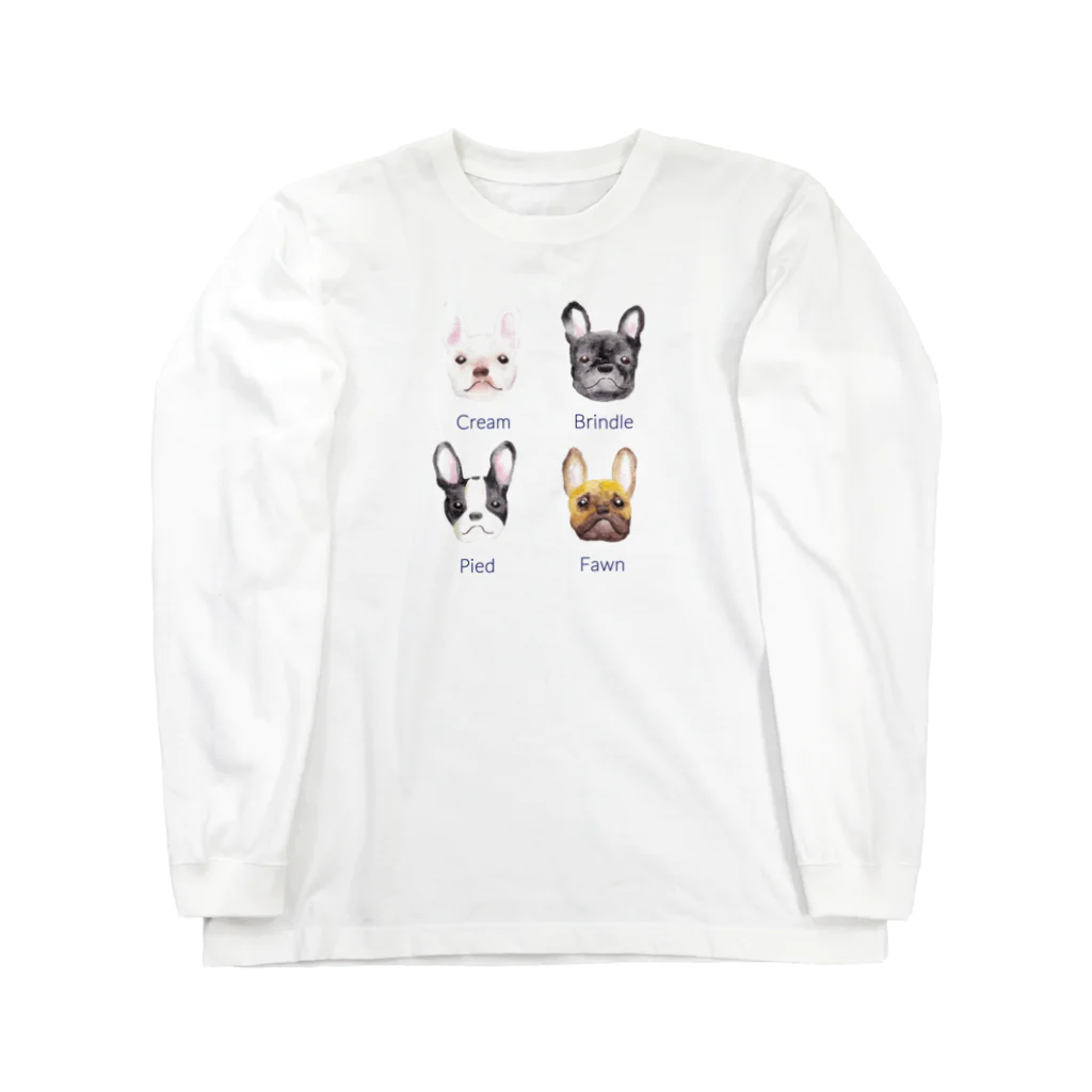 どうぶつの水彩画店のフレンチブルドッグ Long Sleeve T-Shirt