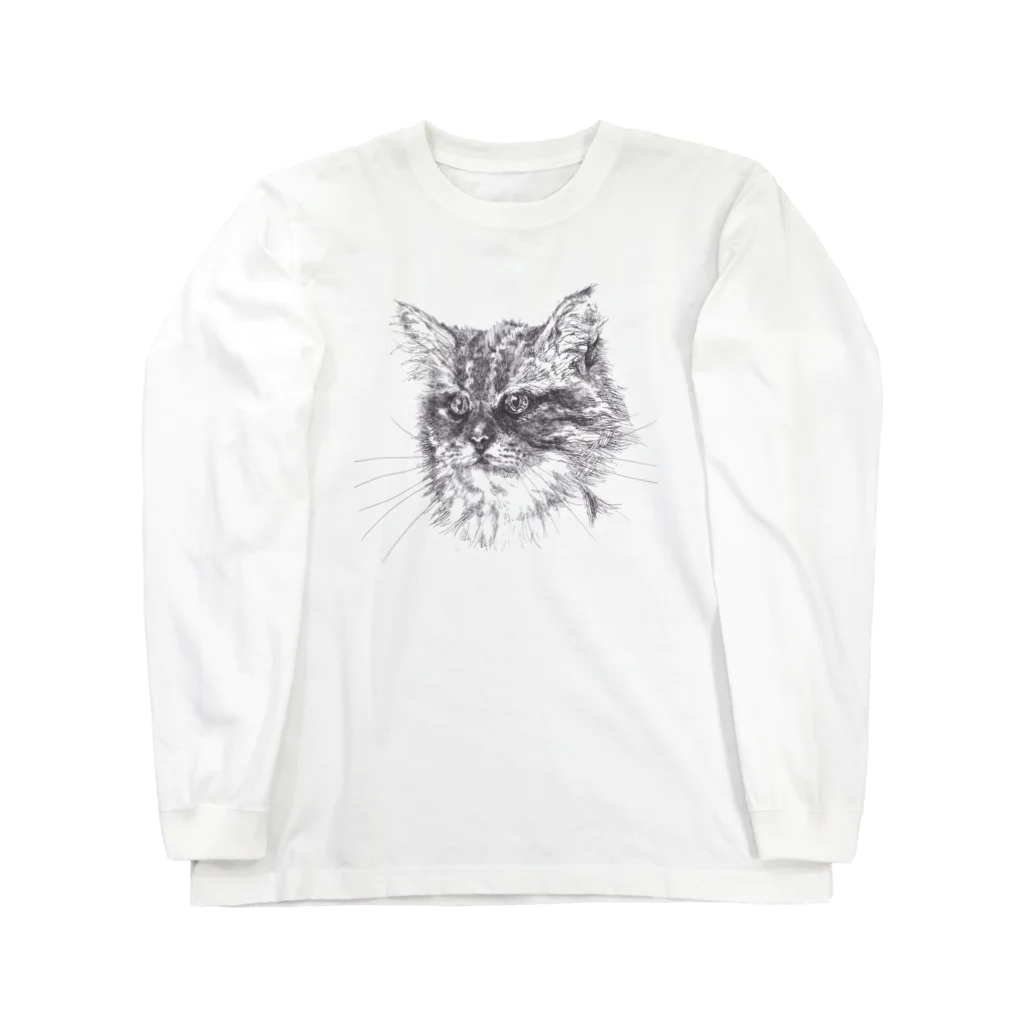 ねこがおこるひの猫 ロングスリーブTシャツ