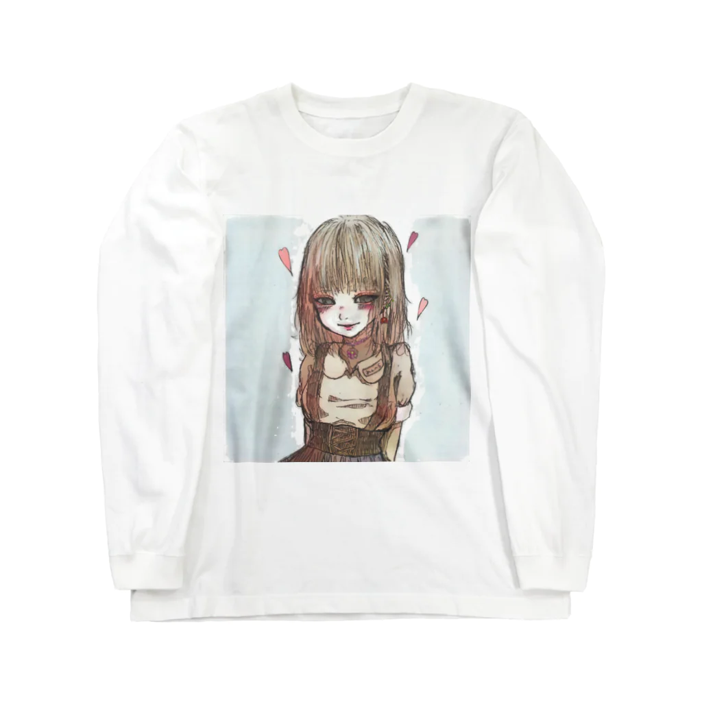 siyusiyuのめんへらちゃん ロングスリーブTシャツ