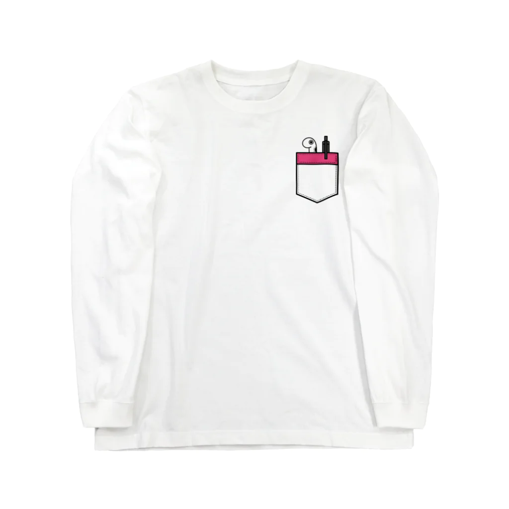 チンアナゴの畑の胸ポケットチンアナゴ Long Sleeve T-Shirt