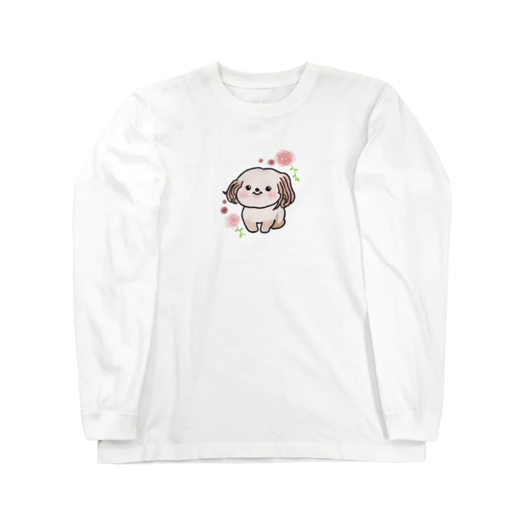 ゆらゆらSHOP (ペットのイラストをグッズにします🐾)のフルオーダー🐾ゆるタッチイラスト ロングスリーブTシャツ