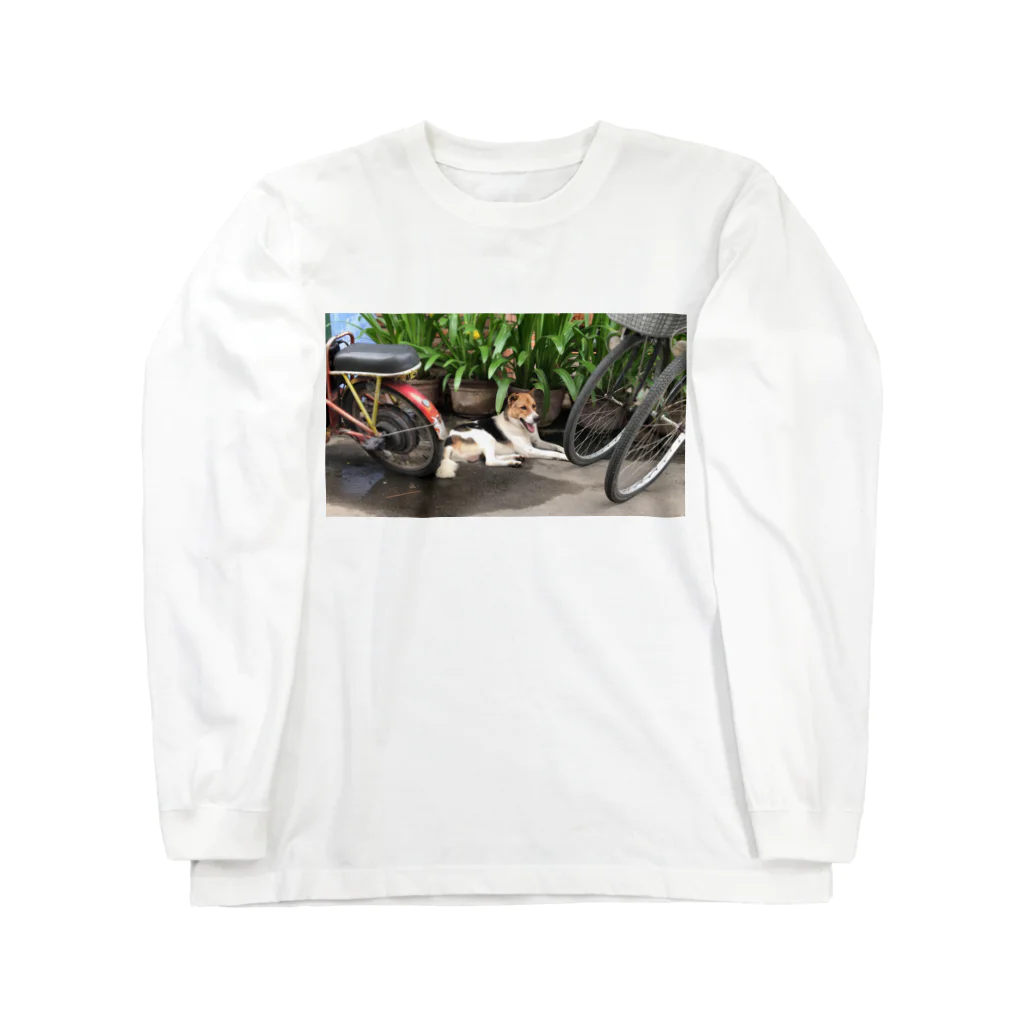 handy mesh pouchのホイアンのお土産_ストリートドッグ Long Sleeve T-Shirt