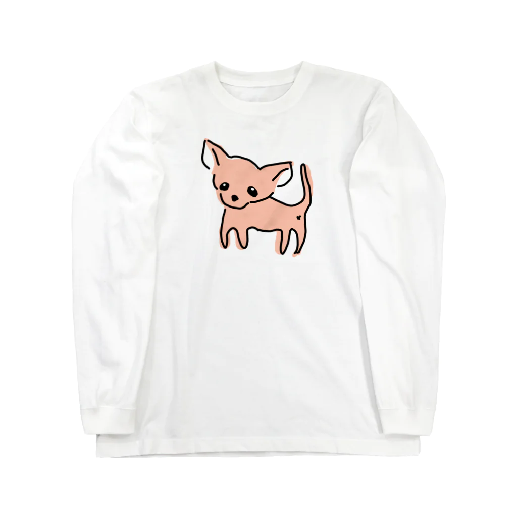 akane_art（茜音工房）のゆるチワワ（オレンジ） Long Sleeve T-Shirt