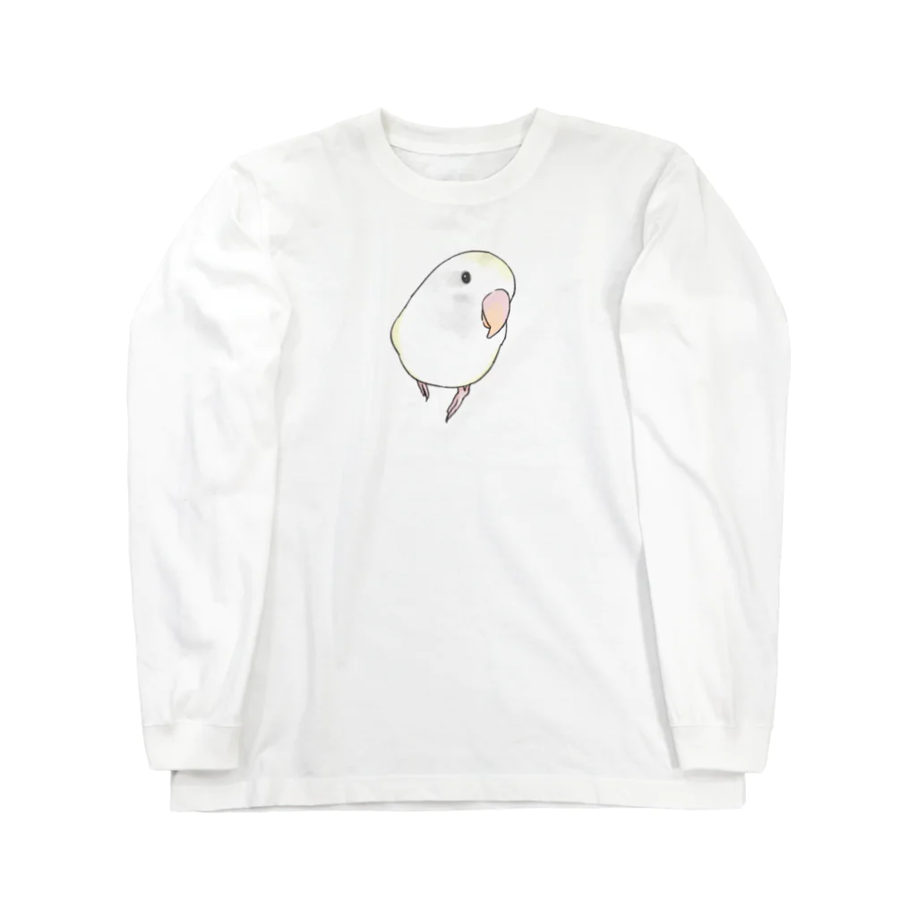 まめるりはことりのコザクラインコ　バイオレットパイドちゃん【まめるりはことり】 ロングスリーブTシャツ