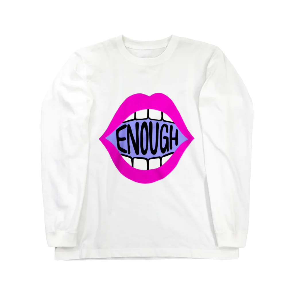 Mieko_KawasakiのENOUGH IS ENOUGH! MOUTH PINK Long Sleeve T-Shirt