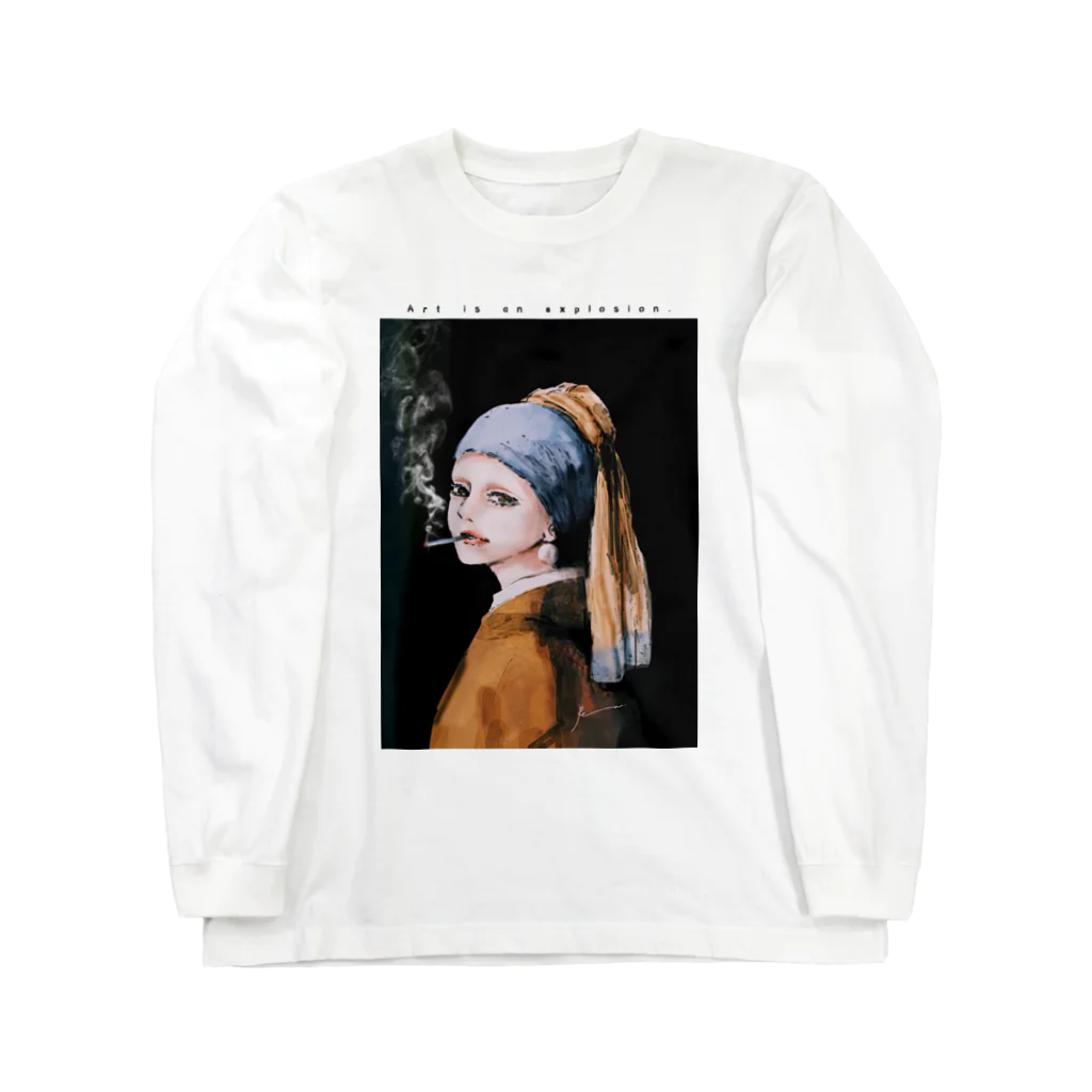 Ran.の真珠の耳飾りの少女#smoker Long Sleeve T-Shirt