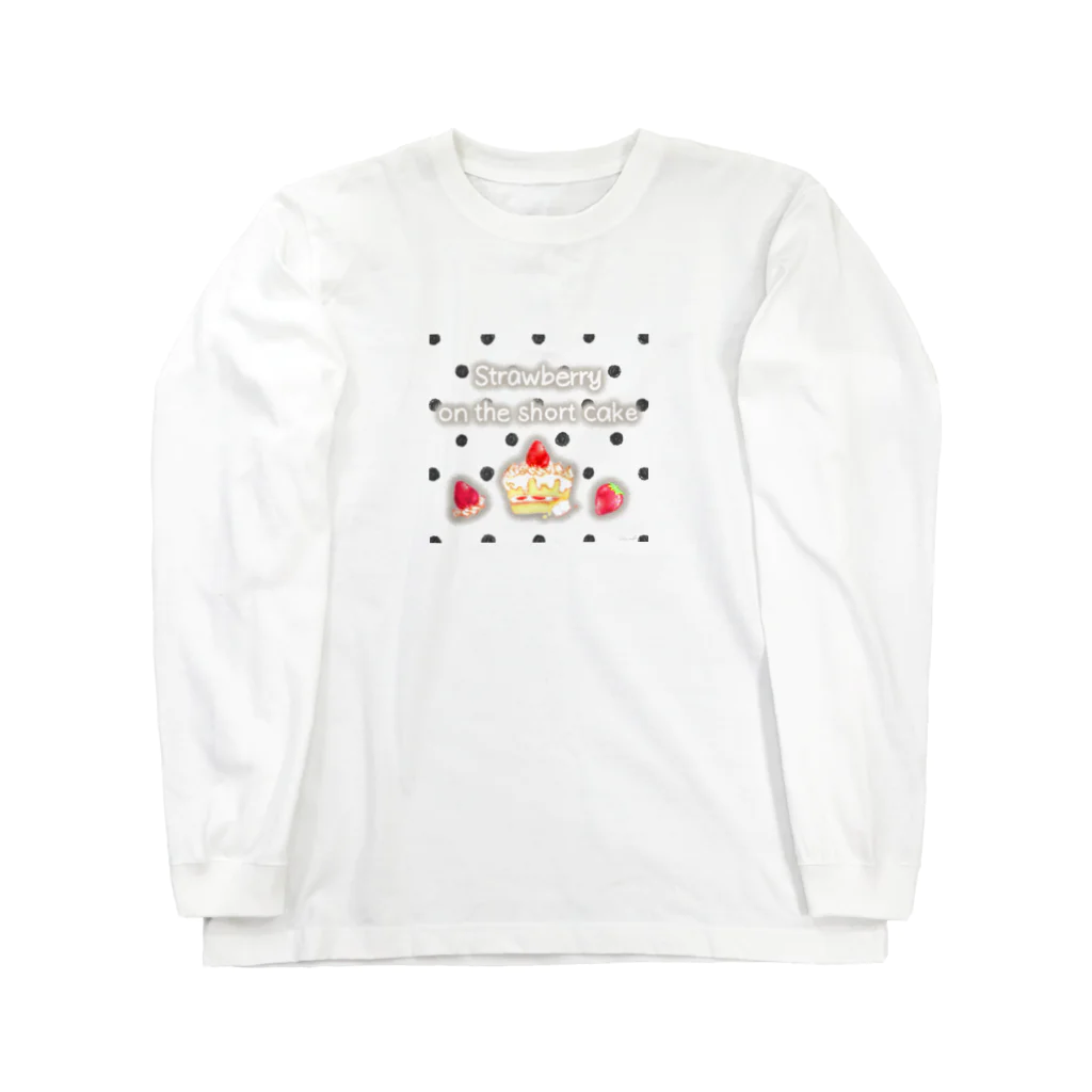 どるちぇ＊うさぎの《フード01》＊苺のショートケーキ＊白黒ドット Long Sleeve T-Shirt