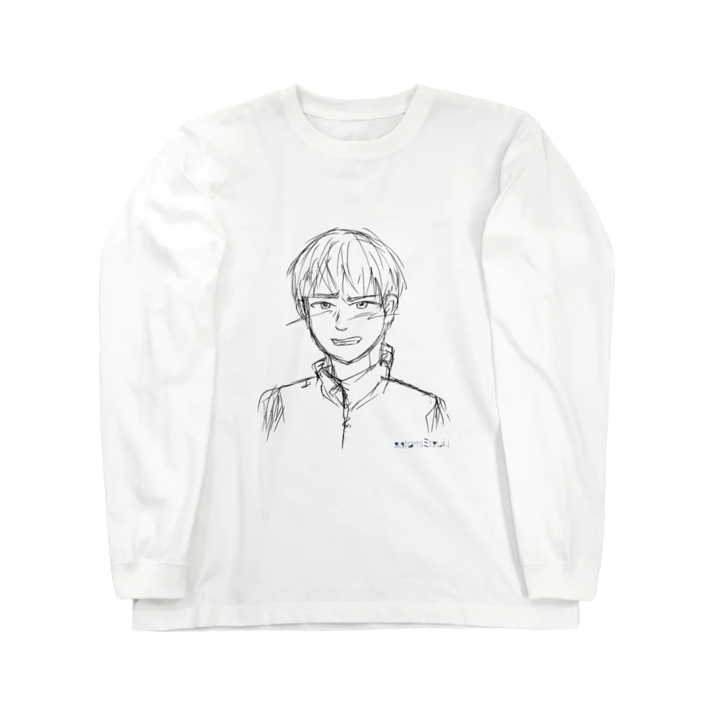 satomimitsukiの照れる少年 ラフ ロングスリーブTシャツ