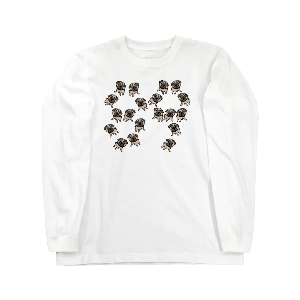 パグ PUG ぱぐ  OHMAI GALLERYのPUG-パグ-ぱぐ　パグ文字89Tシャツ Long Sleeve T-Shirt