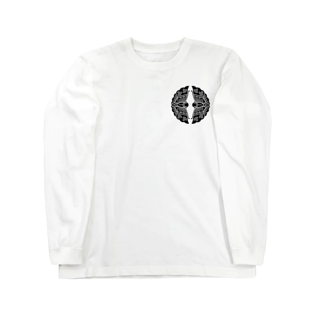 戦国神社 -戦国グッズ専門店-の大谷刑部吉継（対い蝶） Long Sleeve T-Shirt