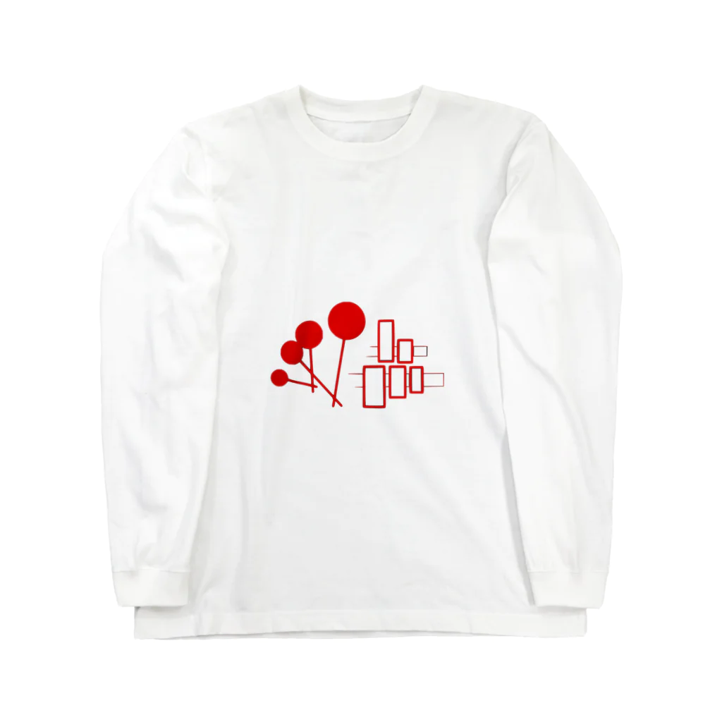 Haruchika SatoのHSロゴ赤 ロングスリーブTシャツ