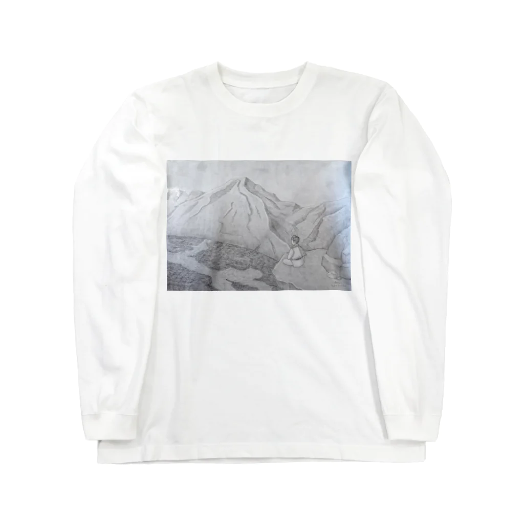 コツリスのお店の山と少年(モノクロ) Long Sleeve T-Shirt