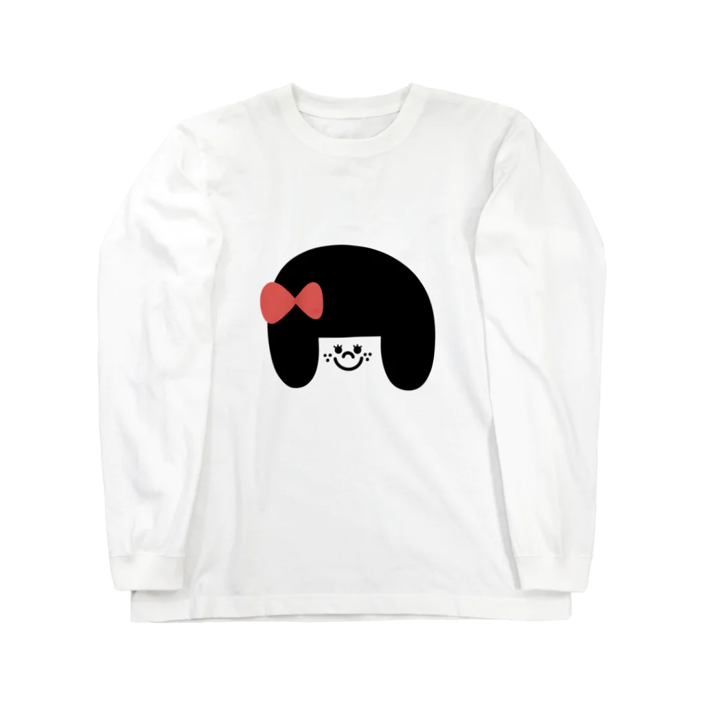 あかりのおみせのりぼんの女の子 ロングスリーブTシャツ